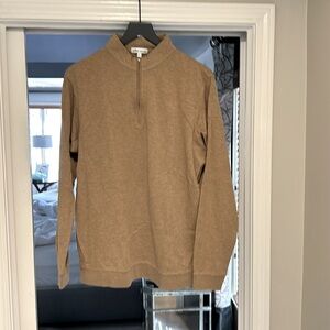 Peter Millar Tan Zip Up Sweater